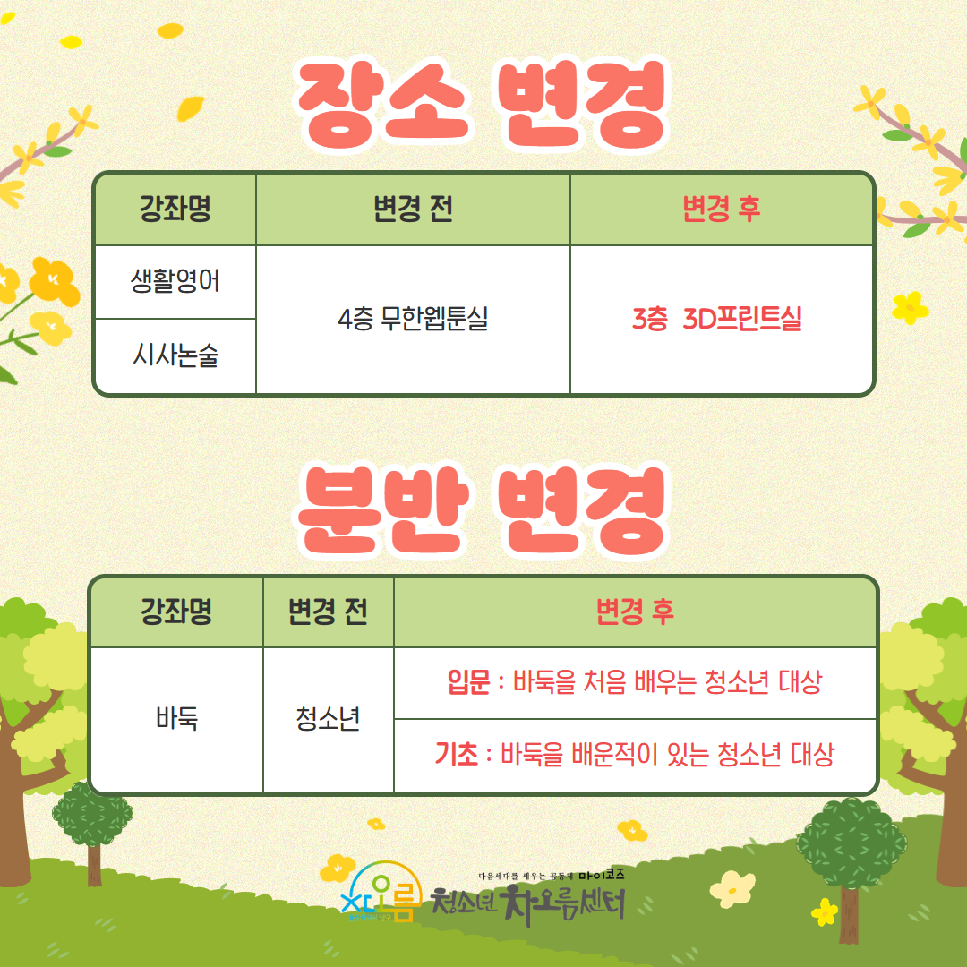 2026년 봄여름학기 문화강좌 수강안내