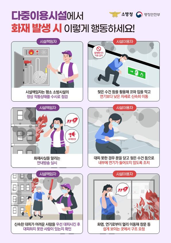 대규모점포 등 다중이용시설 화재발생 시 행동요령 안내