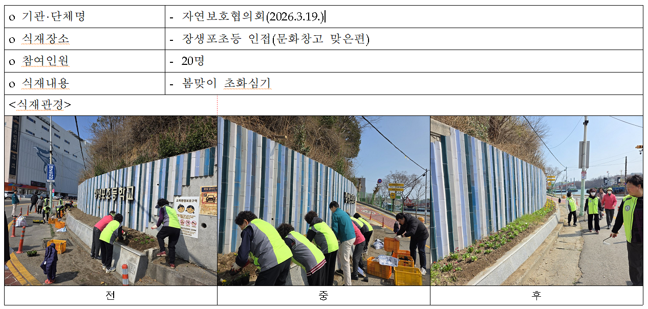 봄 초화 식재 실시