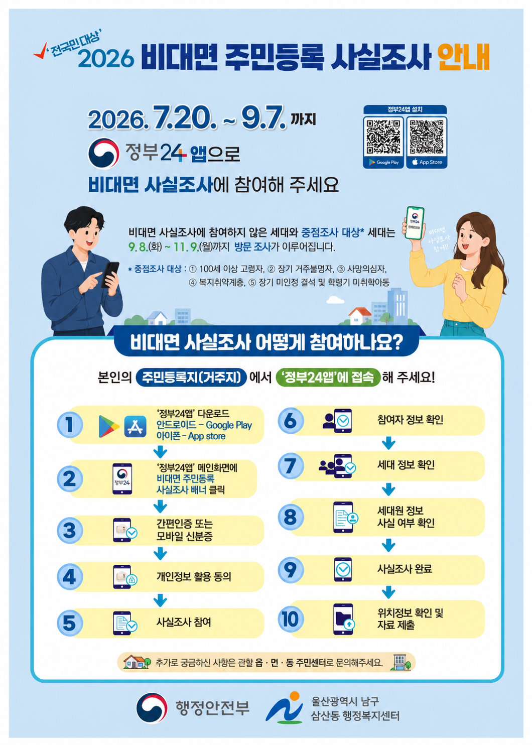 2026년 주민등록 사실조사 실시 안내