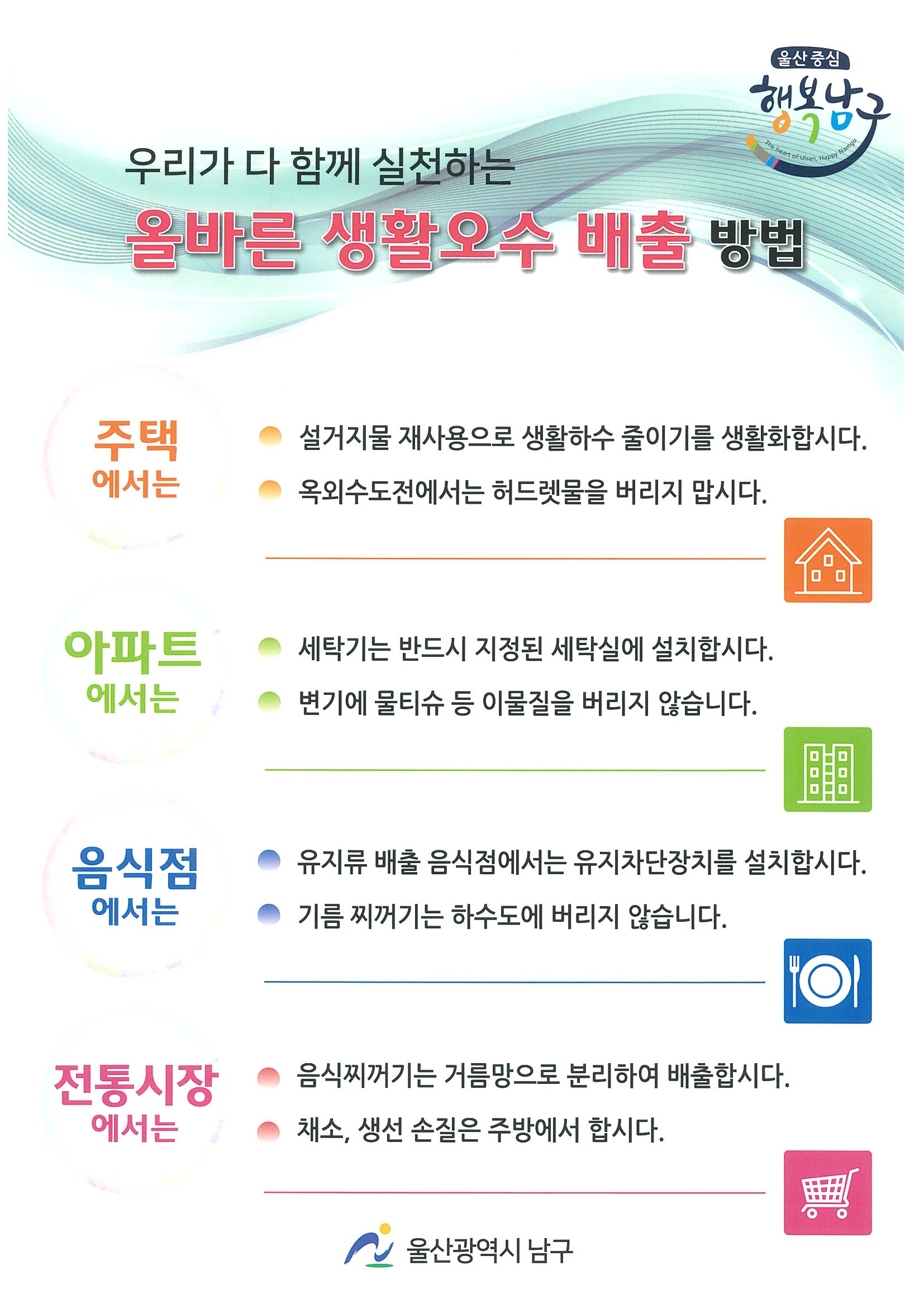 올바른 하수도 사용방법 안내