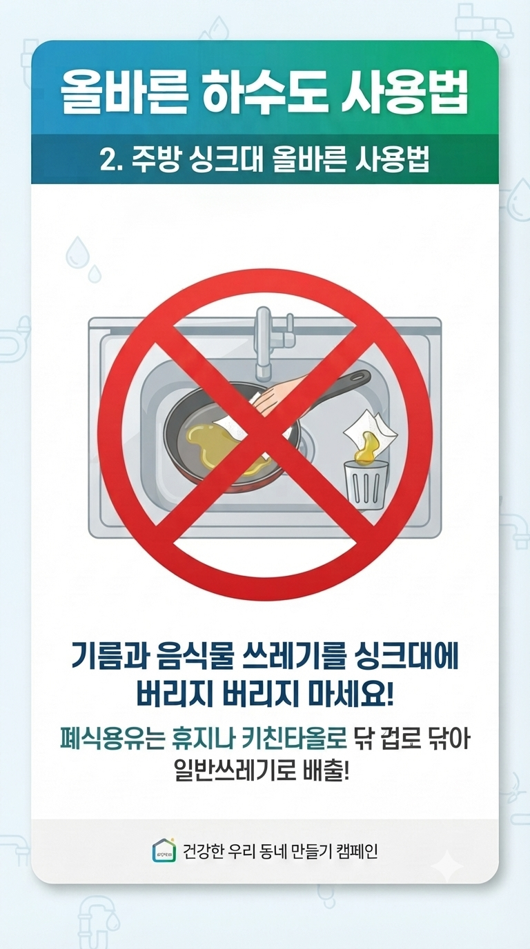 올바른 하수도 사용법 홍보