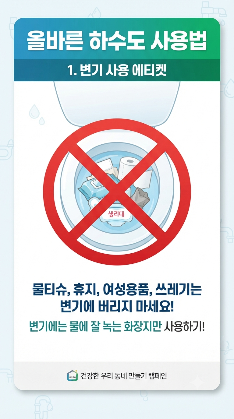 올바른 하수도 사용법 홍보