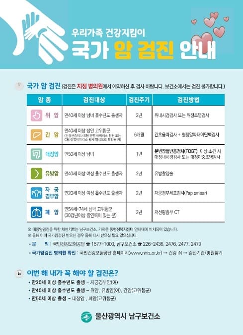 2023년 국가 암 검진 안내