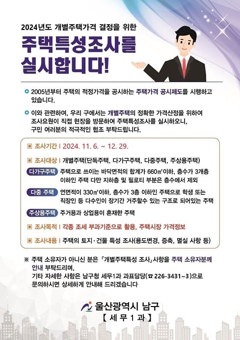 2024년도 개별주택특성조사 실시