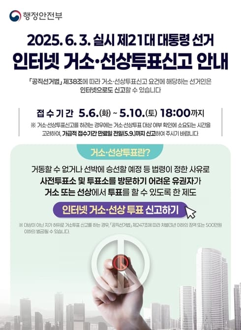 제21대 대통령선거 인터넷 거소·선상투표 신고
