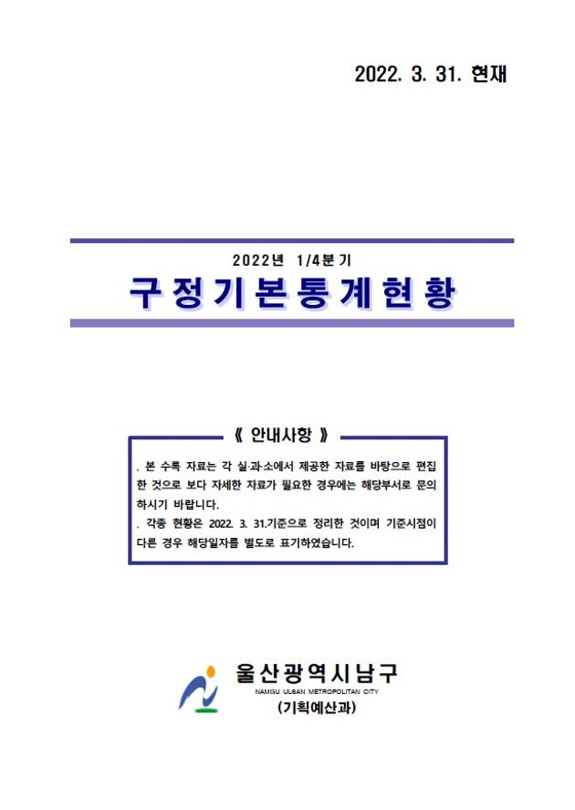 2022년 1분기 구정기본통계