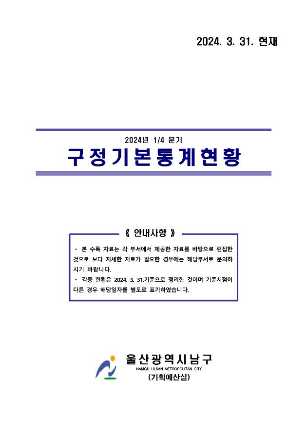 2024년 1분기 구정기본통계