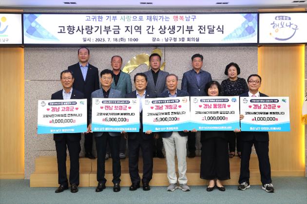 울산 남구 5개 자생단체, 고향사랑기부금 지역 간 상생교차 기부