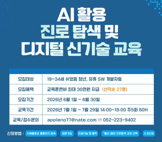 AI활용 진로탐색 및 디지털 신기술 교육 